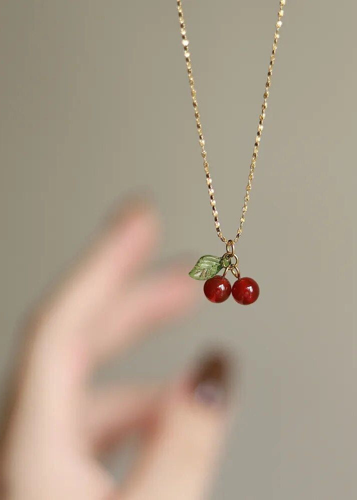 Cherry Drop Necklace