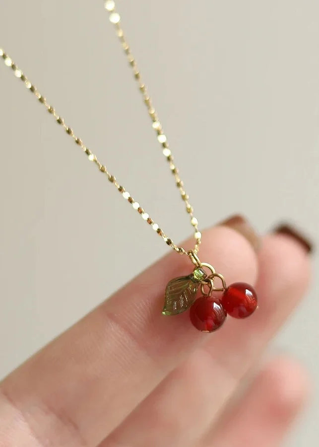 Cherry Drop Necklace