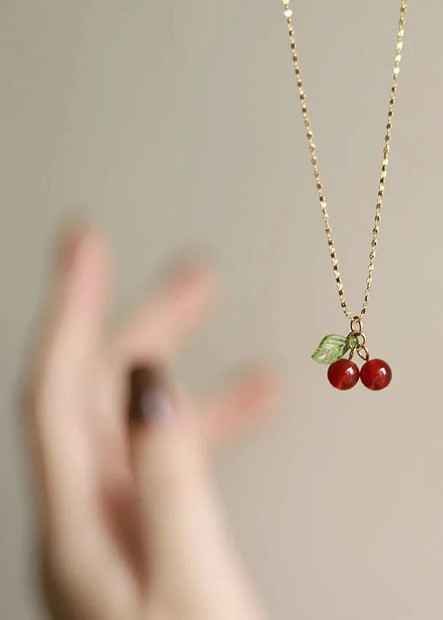 Cherry Drop Necklace